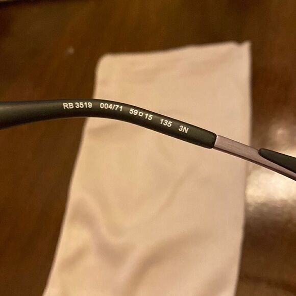 Ray-Ban RB3519 Polished Gunmetal Pilot Frames Sunglasses NWT $198 - Picture 7 of 7